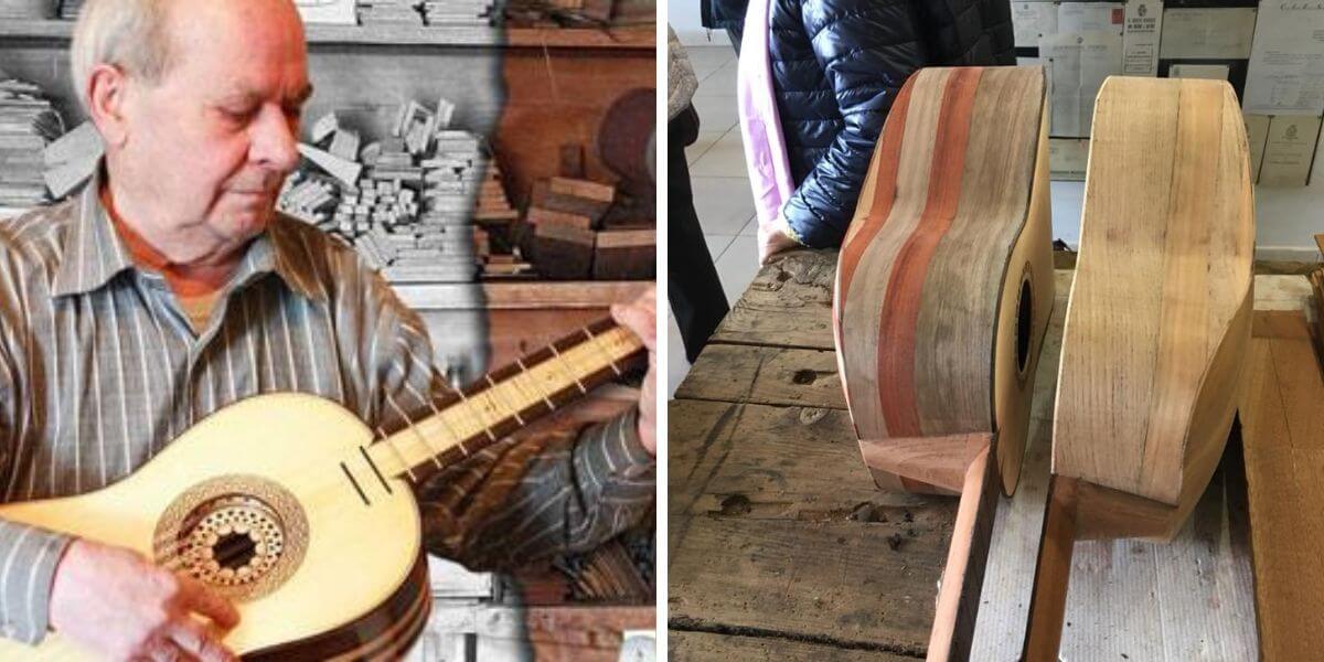 a collage of a man playing a guitar