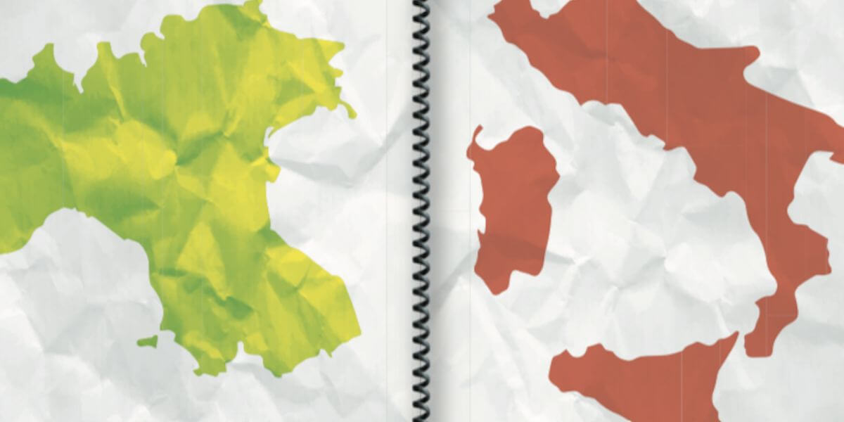 Cartina Nord e Sud italia