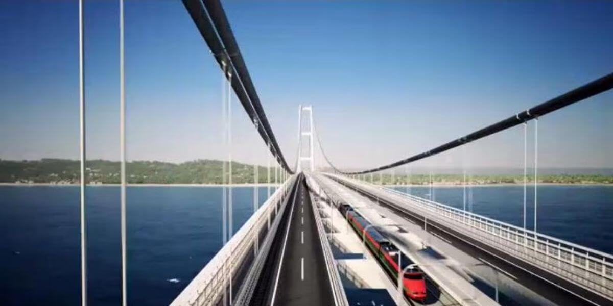 Rendering del ponte sullo stretto di Messina