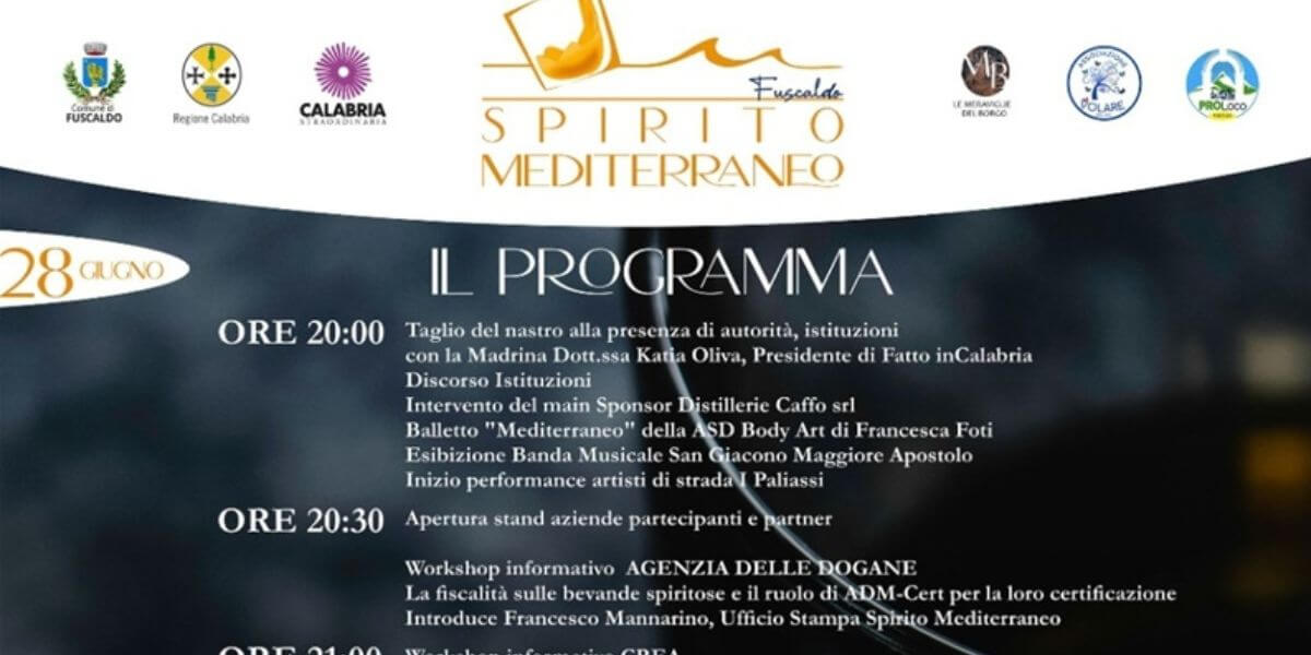 Il programma di spirito mediterraneo a Fuscaldo 28 e 29 Giugno